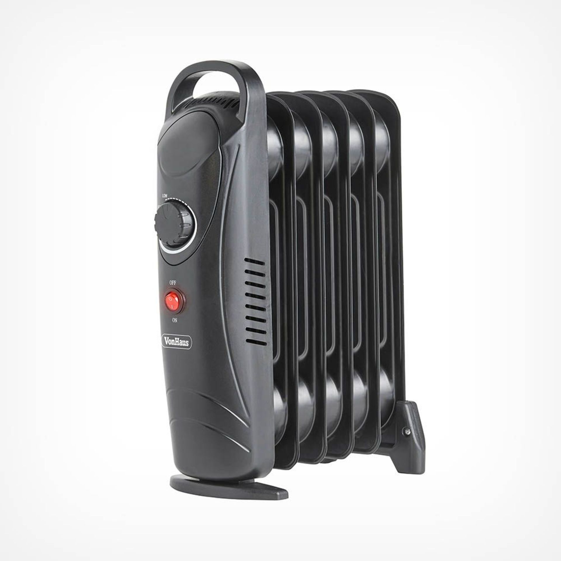 (H189) 6 Fin 800W Oil Filled Radiator - Black Compact yet powerful 800W radiator with 6 oil-fi...(