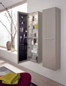 (RC73) Keramag 1500mm myDay Greige Matt High Wall Hung Storage Cabinet. RRP £949.99. 400x1500x...