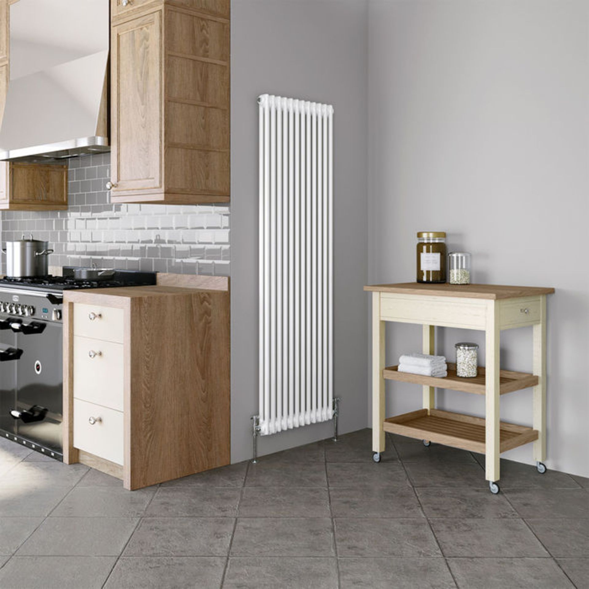 (RK107) 2000x490mm White Double Panel Vertical Colosseum Traditional Radiator. RRP £419.99. Fo...( - Image 4 of 4