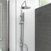 (QP200) 200mm Round Head, Riser Rail & Handheld Kit. Quality stainless steel shower head with E...