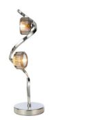 (RC127) Allyn Swirl Matt Silver effect Table lamp This 2 lamp table light is part of the Allyn...