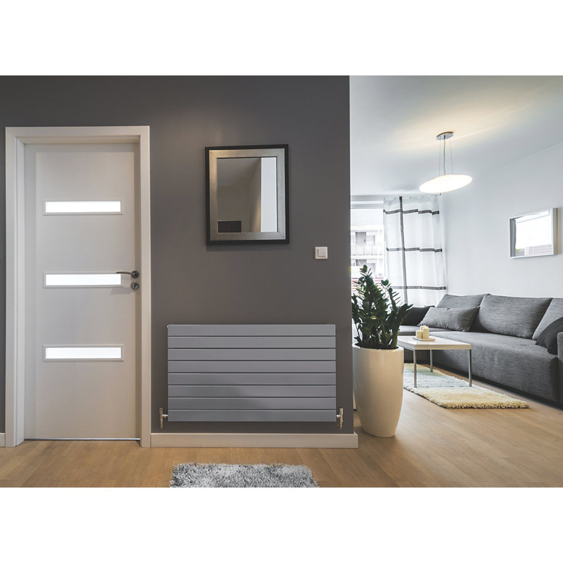 (RC17) 600x578mm Modena Designer Anthracite Double Panel Horizontal Radiator. RRP £389.99. Sty... - Image 3 of 3