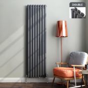1800x360mm Anthracite Double Oval Tube Vertical Premium Radiator.RRP £449.99.Made from low car...