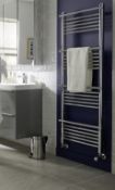 (HM51) 1500x500mm Solna Designer Towel Radiator Chrome. Bar-on-bar design that allows the tow...