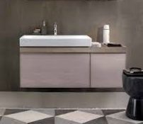 (HM5) Keramag 1334mm Citterio Natural Beige Oak Basin Vanity Unit. RRP £1,889.99.Comes complet...