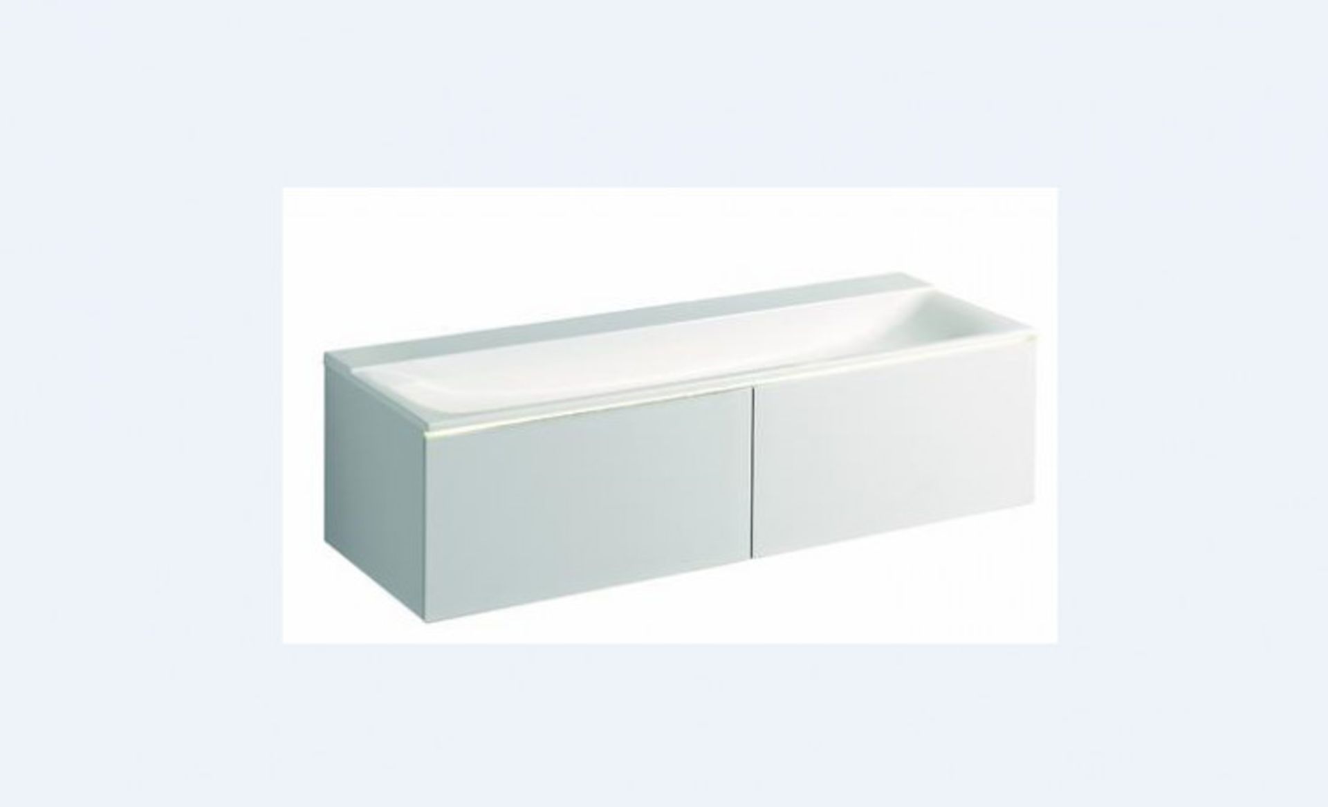 (HM4) Keramag 1395mm Xeno2 White Matt Vanity Unit With 2 Drawers. RRP £1,980.16. Comes complet... - Image 2 of 4