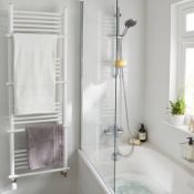 (HM60) 1500x500mm Solna Designer Towel Radiator White. Bar-on-bar design that allows the towe...