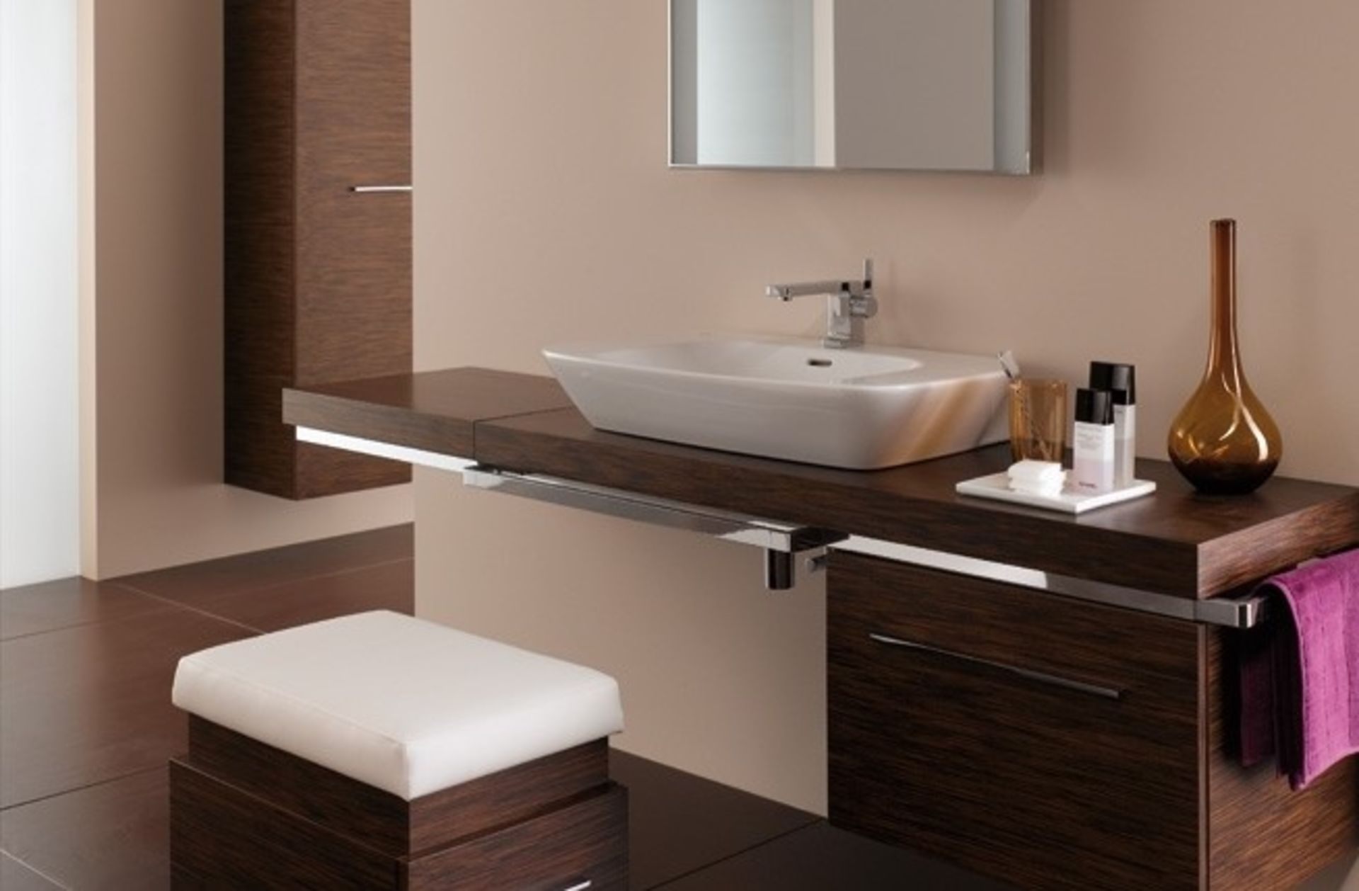 (UR59) Keramag 100mm Silk Walnut Efffect. RRP £989.99. Folding cosmetic module with mirror an... - Image 3 of 3