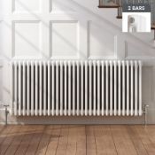 (HM20) 600x1410mm White Double Panel Horizontal Colosseum Traditional Radiator. RRP £552.99. M...