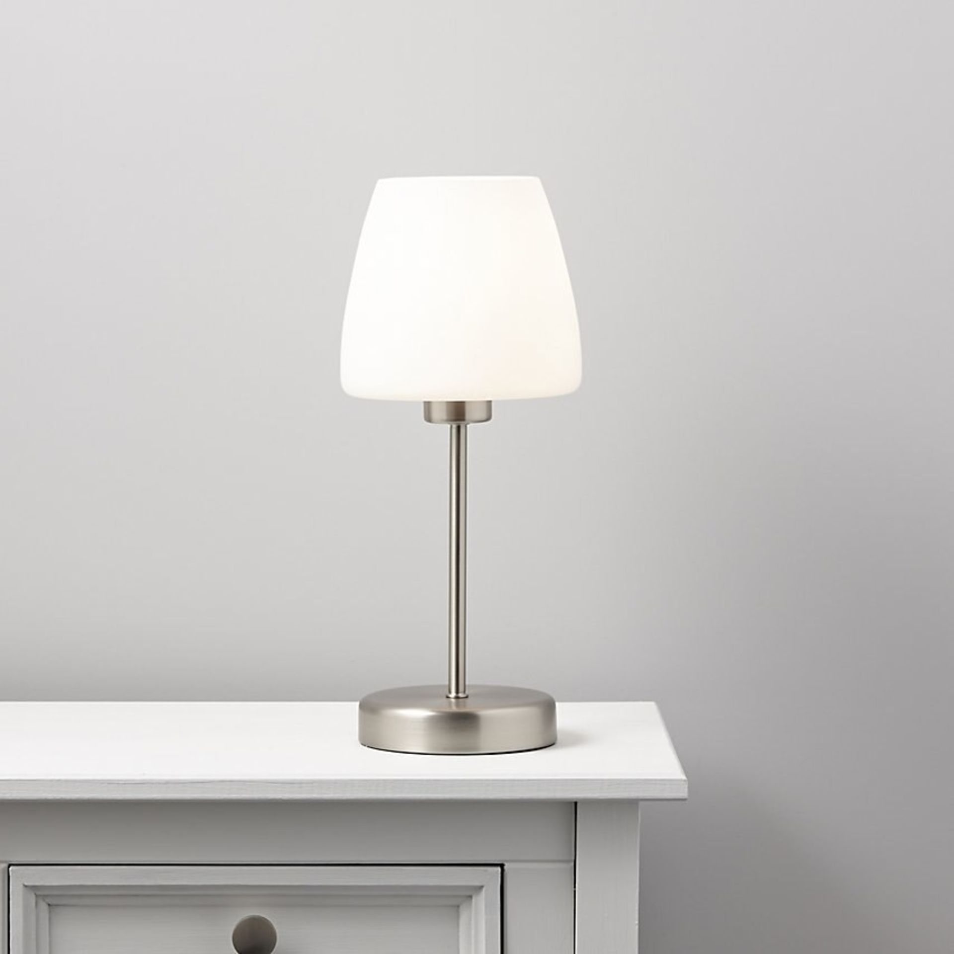 (UR91) Faith Brushed White Table lamp Recommended for Living rooms Dimmable 3 stage dimmable - Image 2 of 3