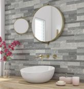 3.24m2 Grey Stone Effect Ceramic Tiles for Internal Walls.9mm thick, 30x60cm per tile.Works per...