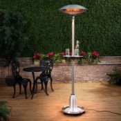 (HM156) Electric Patio Heater with built in Table. This floorstanding patio heater is sleek in ...