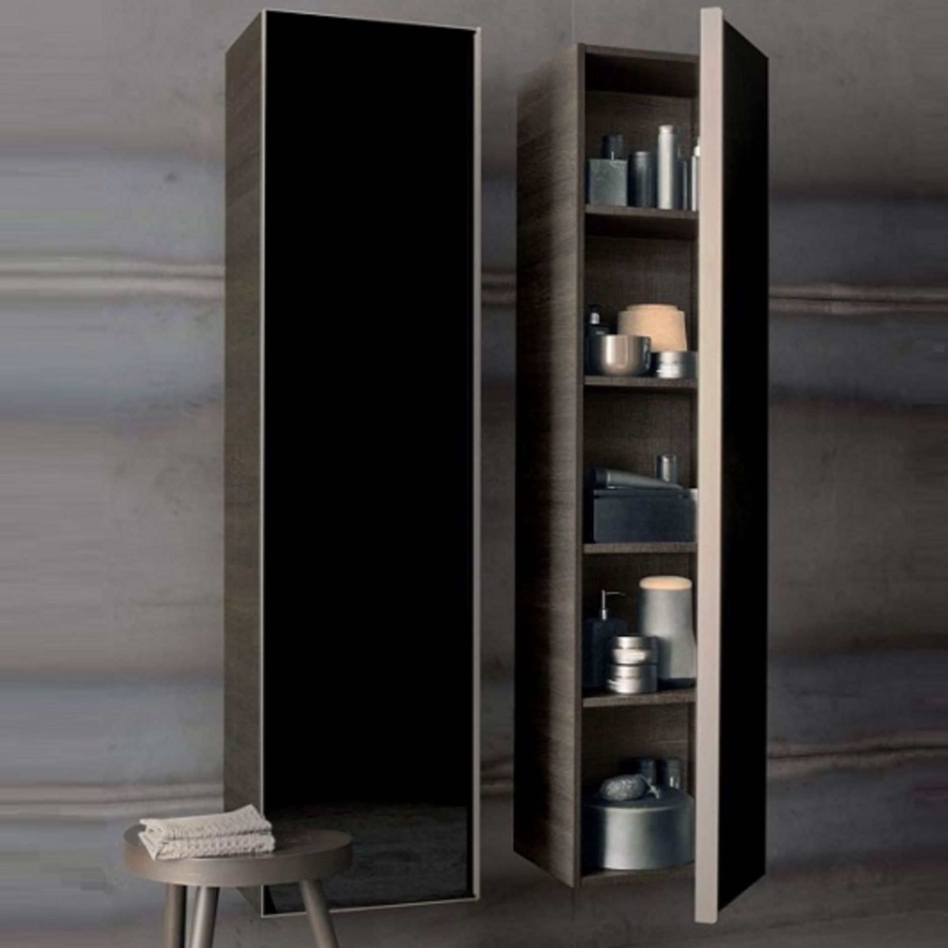 (RC28) Keramag 1600mm Citterio tall Grey/Brown Cabinet. RRP £889.99. ...