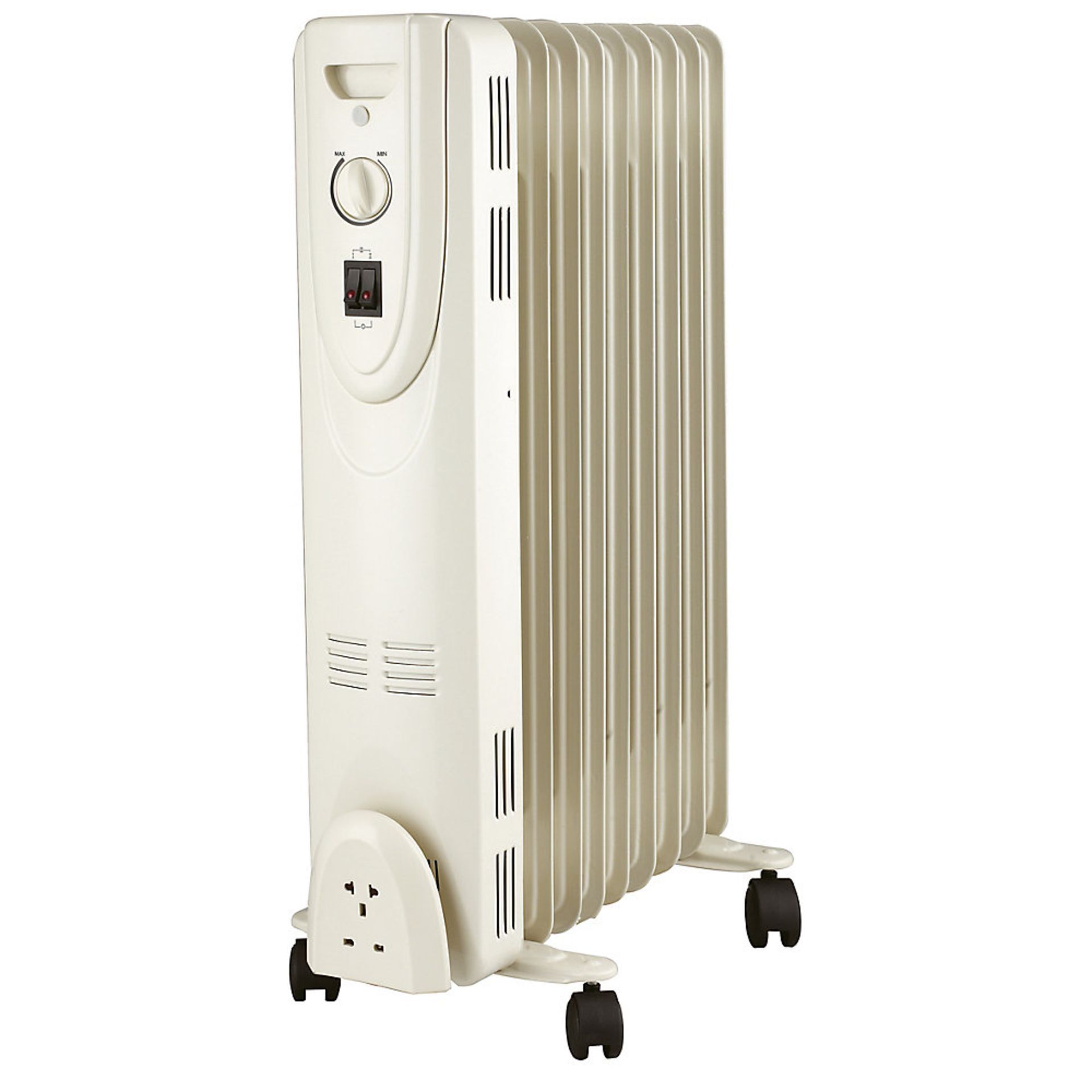 (RC141) 2000W FREESTANDING OIL-FILLED RADIATOR. Steel construction. Wheels for easy movement an...