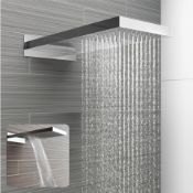 (HM128) Stainless Steel 230x500mm Waterfall Shower Head.RRP £374.99.Dual function waterfall a...