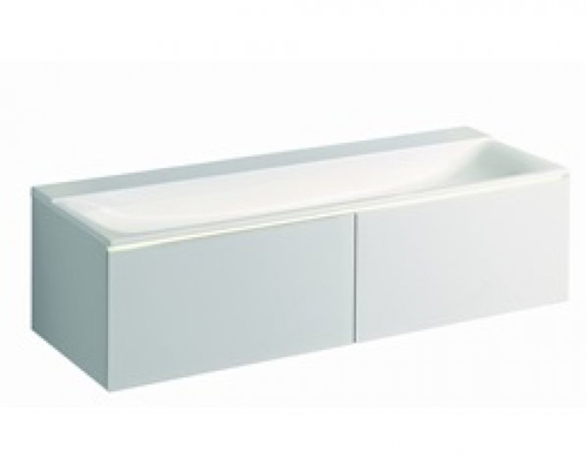 (HM4) Keramag 1395mm Xeno2 White Matt Vanity Unit With 2 Drawers. RRP £1,980.16. Comes complet... - Image 4 of 4