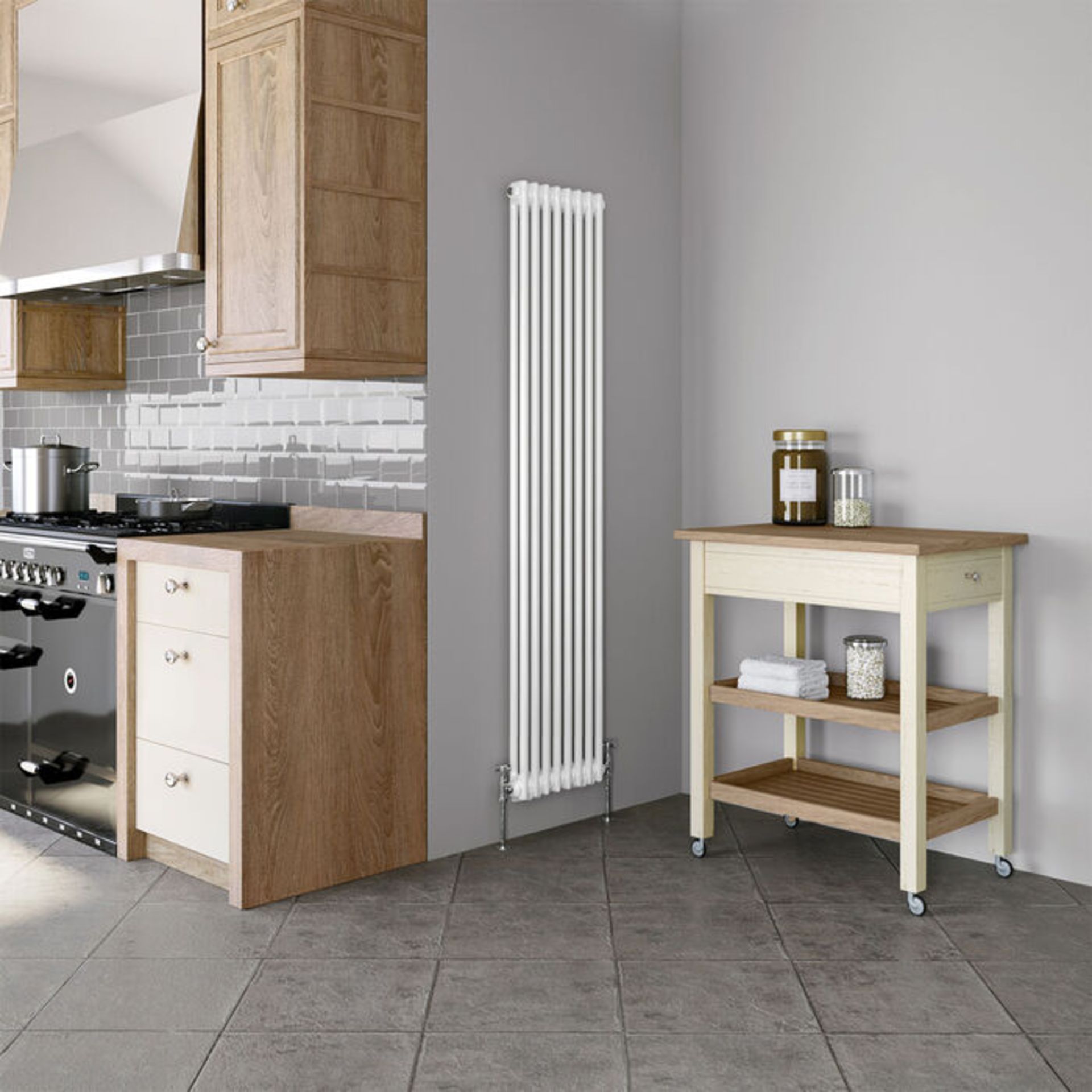 (DD107) 2000x398mm White Double Panel Vertical Colosseum Traditional Radiator. RRP £429.99. F...( - Image 4 of 4