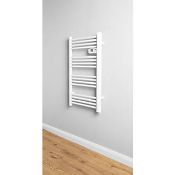 (HM134) 980x550mm Kandor 500W Electric White Towel warmer. RRP £164.99. This electrical 500W w...