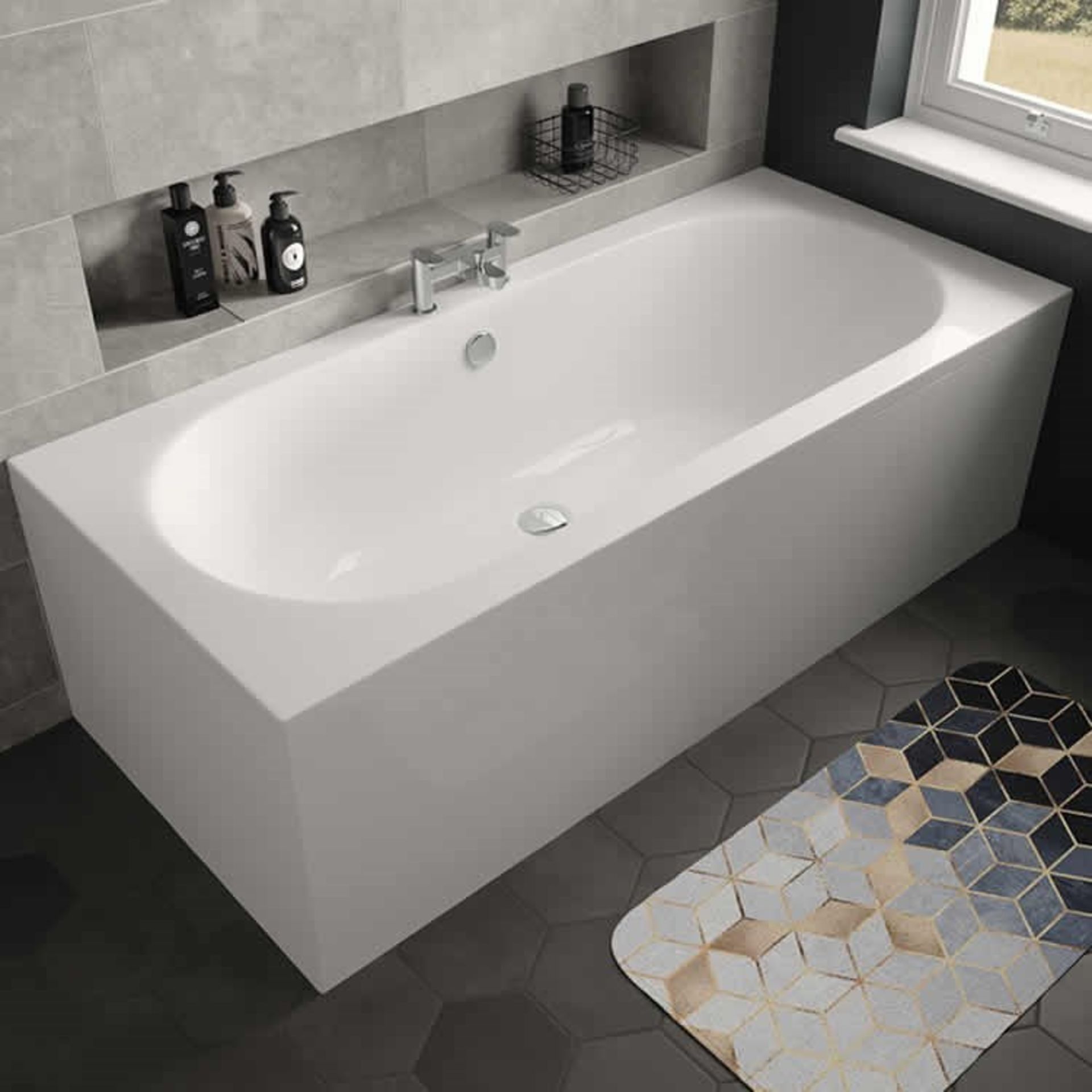 (UR60) 1750x750mm Twyford Rio Double Ended Bath. RRP £429.99.No Tap Hole Bath The Twyford Rio...