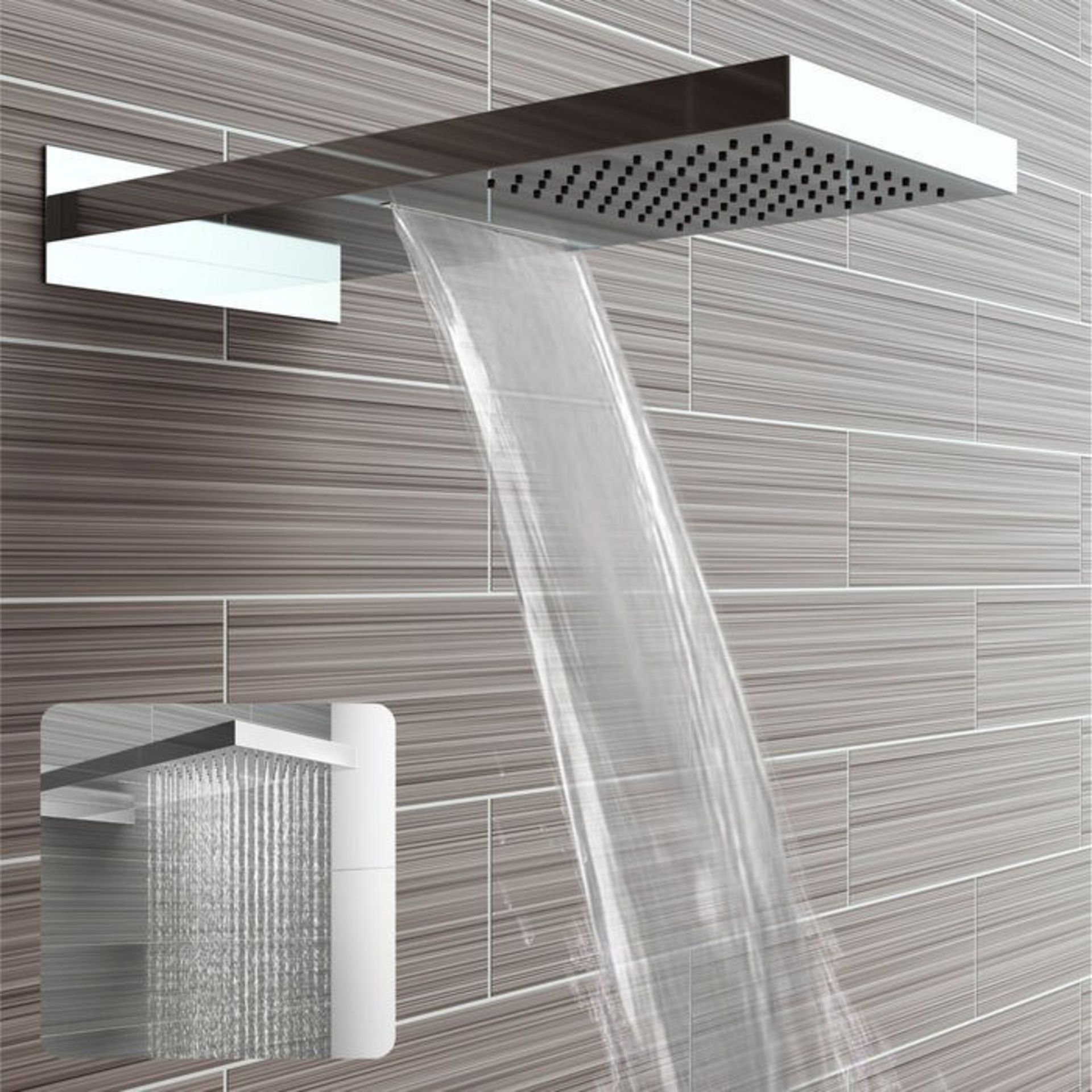 (DE124) Stainless Steel 230x500mm Waterfall Shower Head. RRP £374.99.Dual function waterfall... - Image 2 of 4