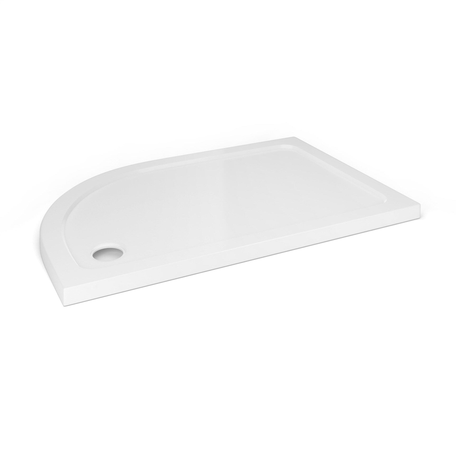 (SP236) 1000x900mm Offset Quadrant Ultra Slim Stone Shower Tray - Left. Low profile ultra slim...