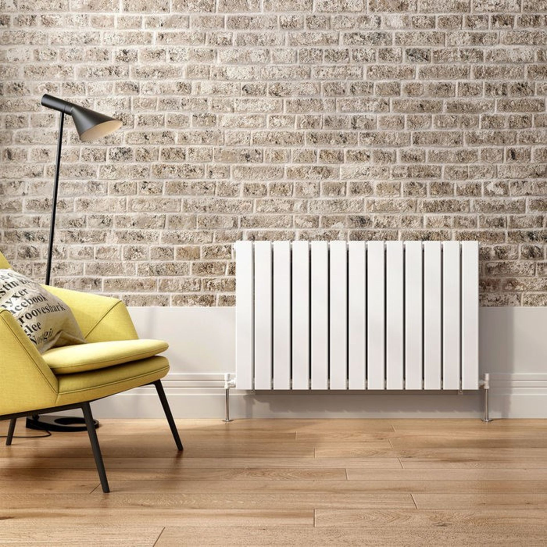 600x980mm Gloss White Double Flat Panel Horizontal Radiator - Premium. RRP £674.99.RC222.Made ... - Image 3 of 3