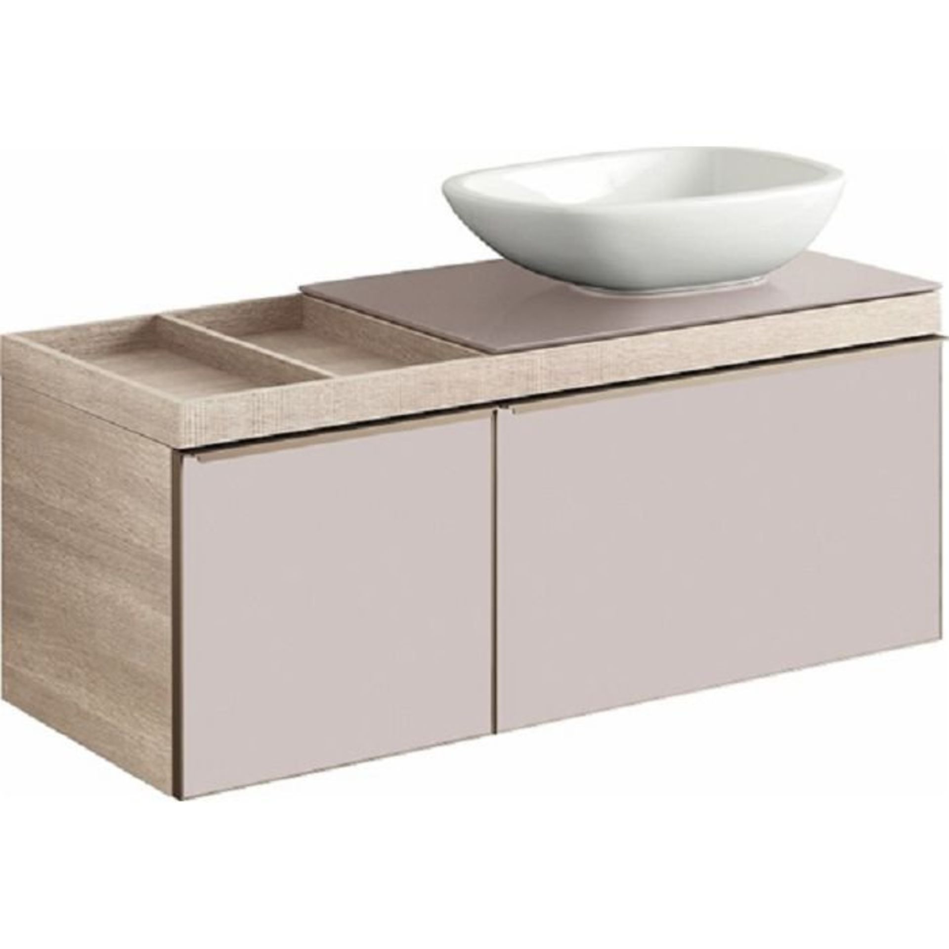 (DE6) Keramag Gerbit 1184mm Citterio Natural beige oak Washbasin cabinet. RRP £1,879.99. Comes...