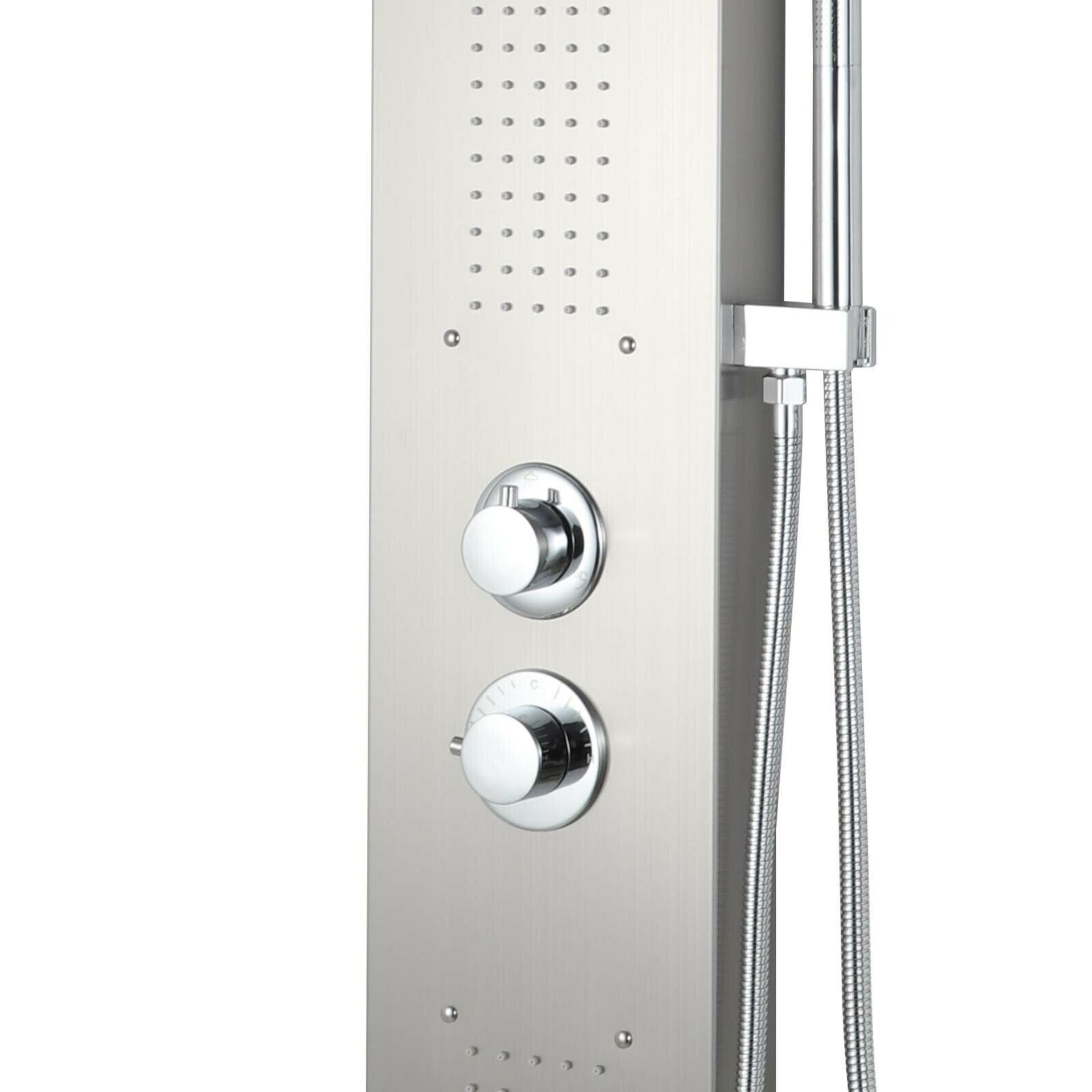 (DE41) Chrome Modern Bathroom Shower Column Tower Panel System With Hand held Massage Jets. RRP... - Image 4 of 4