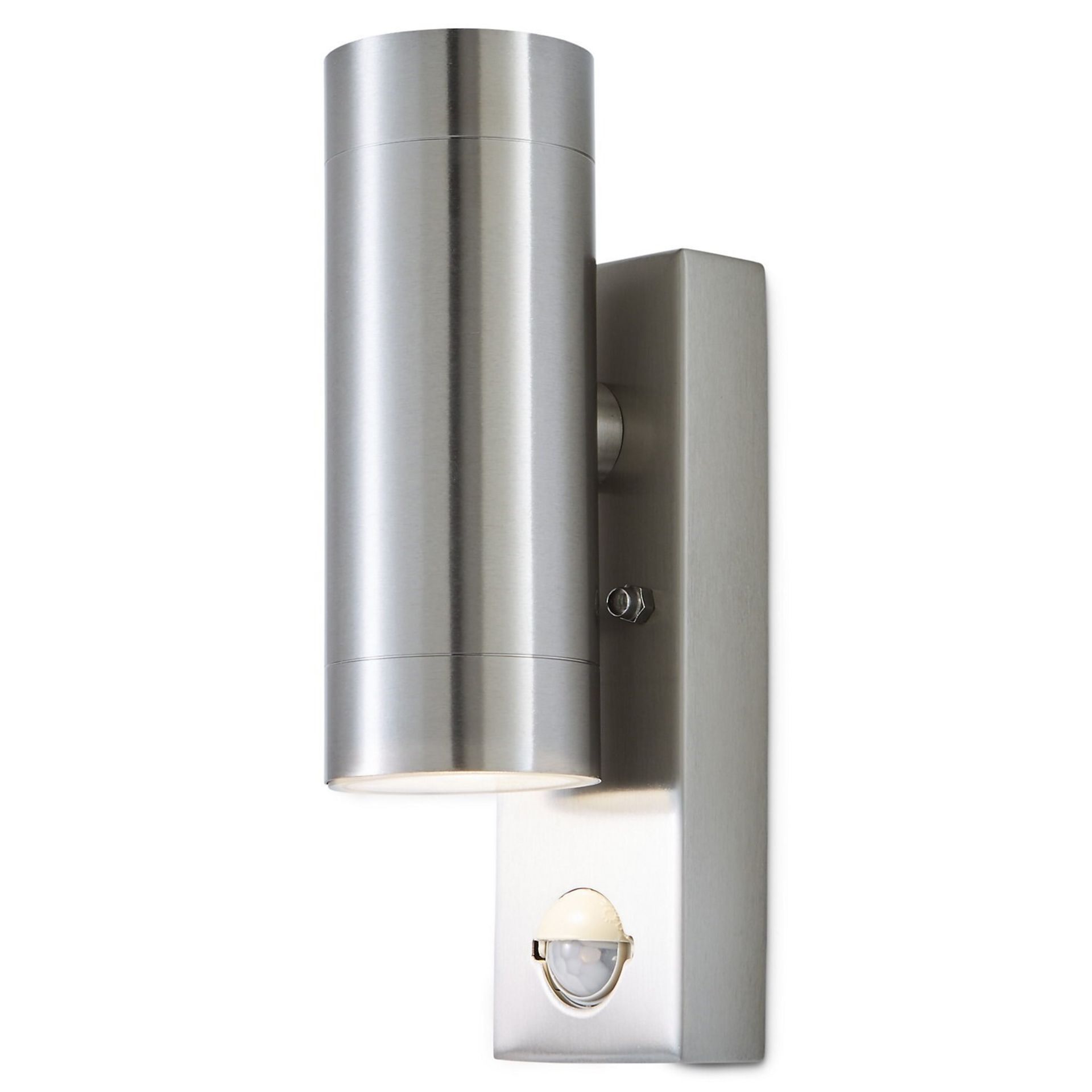 (HM147) Blooma Candiac Silver effect LED PIR Motion sensor Outdoor Wall light You can install t...