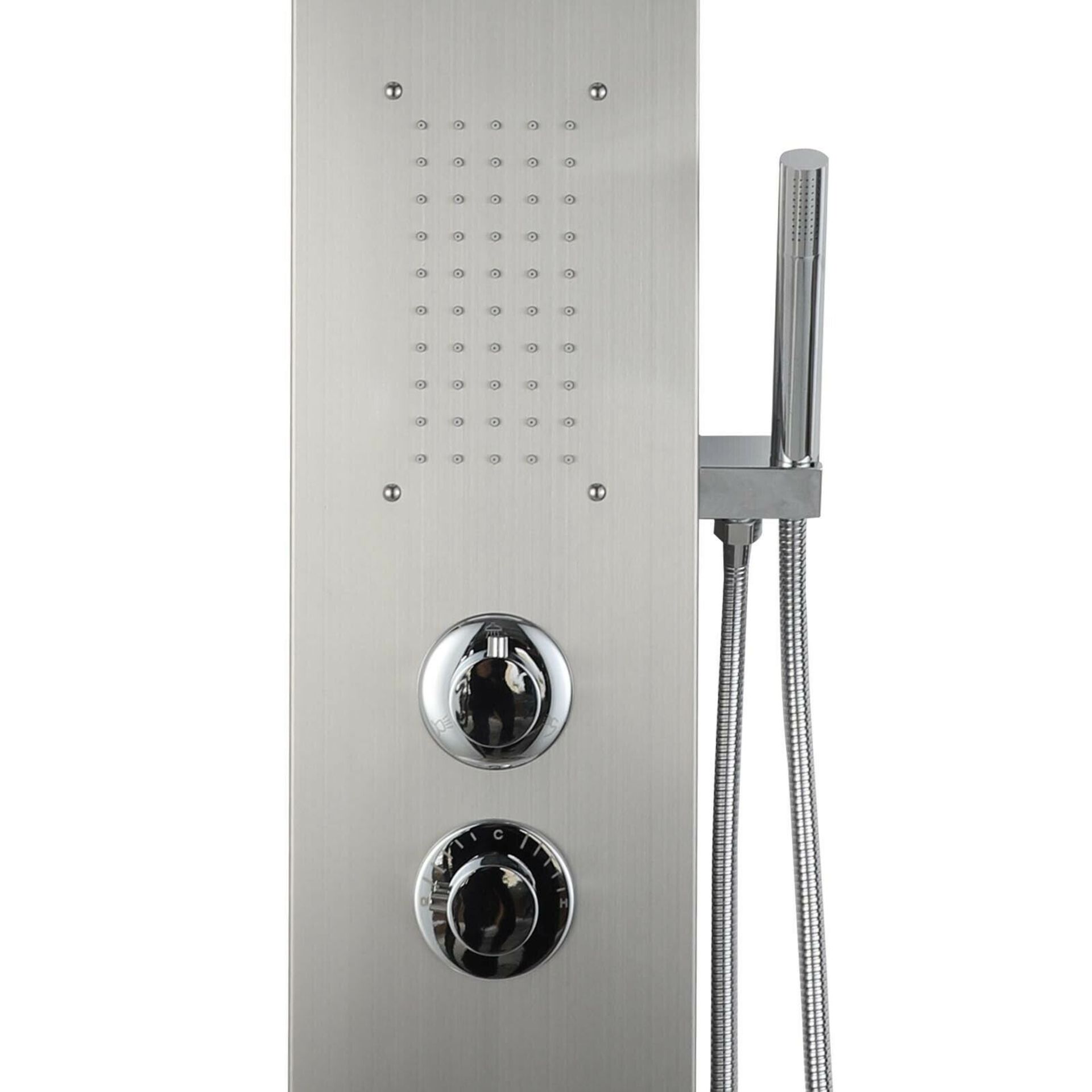 (DE41) Chrome Modern Bathroom Shower Column Tower Panel System With Hand held Massage Jets. RRP... - Image 3 of 4