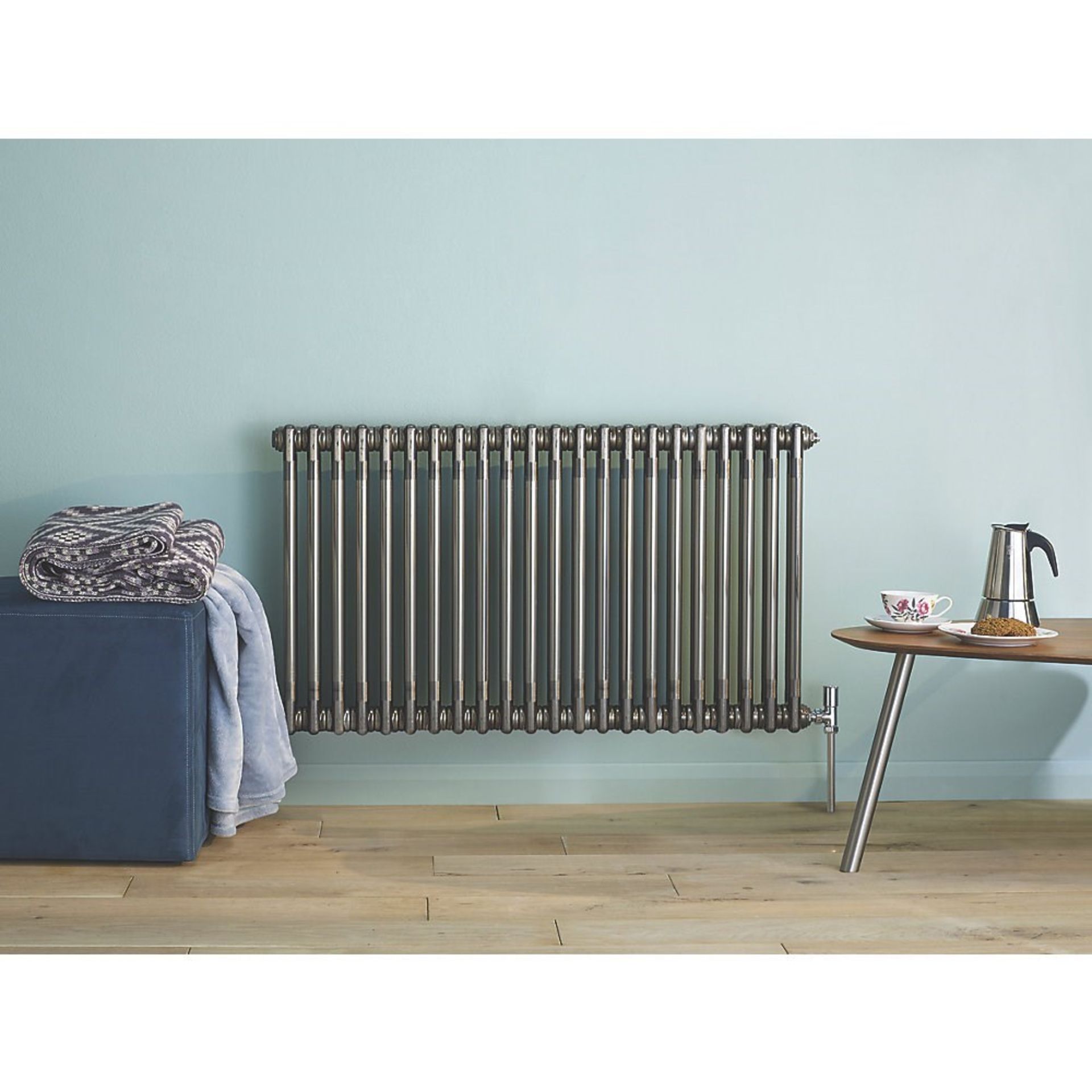 (LV58) 600x628mm Raw Metal Double Panel Horizontal Colosseum Traditional Radiator.RRP £549.99...