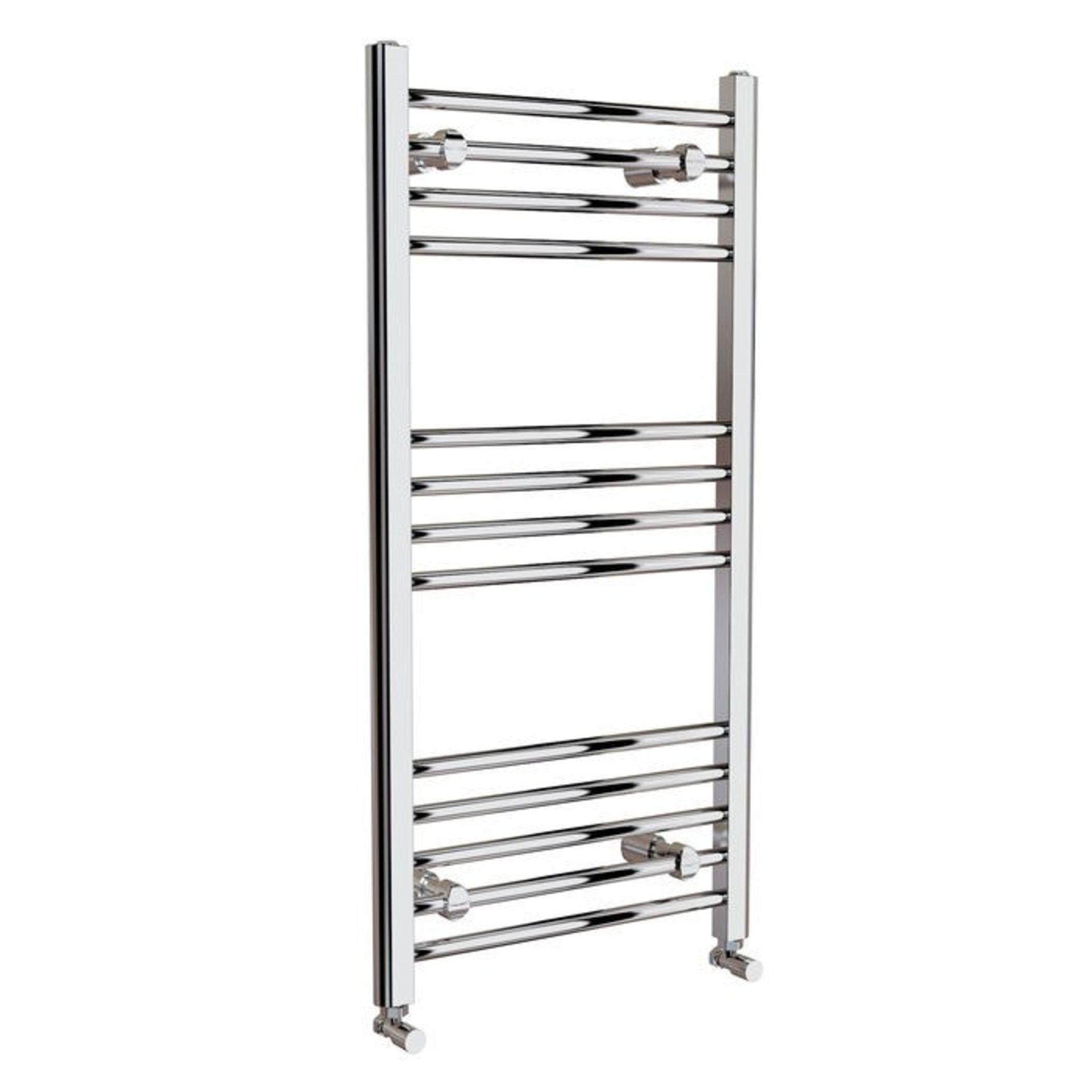 (HM53) 1100x500mm Straight Heated Towel Radiator. Made from chrome plated low carbon steel. T...