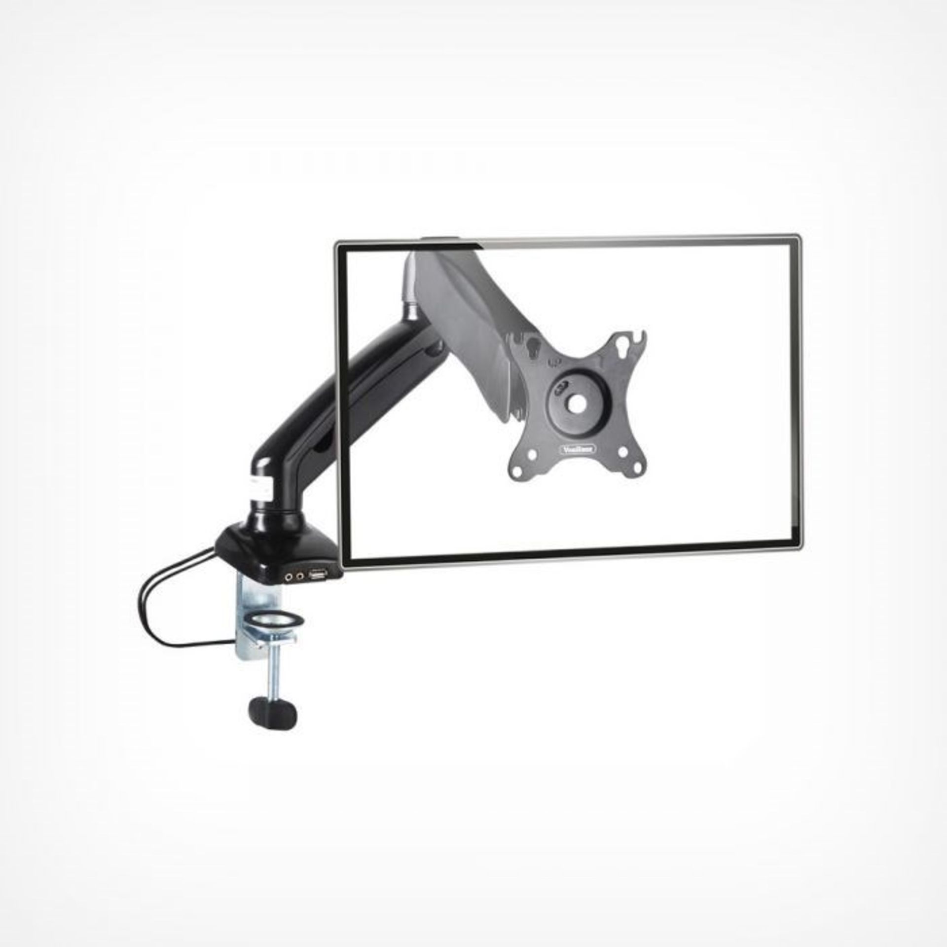 (S106) Single Arm Gas Mount With Clamp Ultra-flexible single monitor mount with built in cable ... - Image 2 of 3