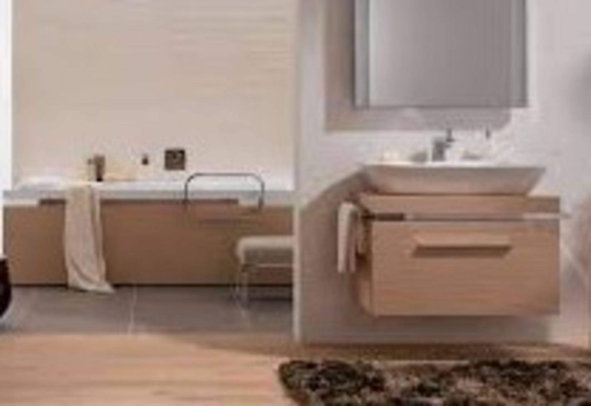 (HM2) Keramag 1000mm Silk Oak Vanity Unit with Drawer. RRP £919.99. Comes complete with basin....