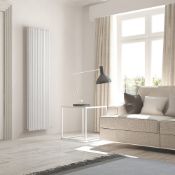 (VD150) 1800x595mm Tuba Designer White Radiator. Designer radiator with a tube-on-tube design....