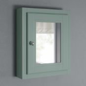 (QP33) Cambridge Single Door Mirror Cabinet - Marine Mist. RRP £199.99. Traditional aesth...(((QP33)
