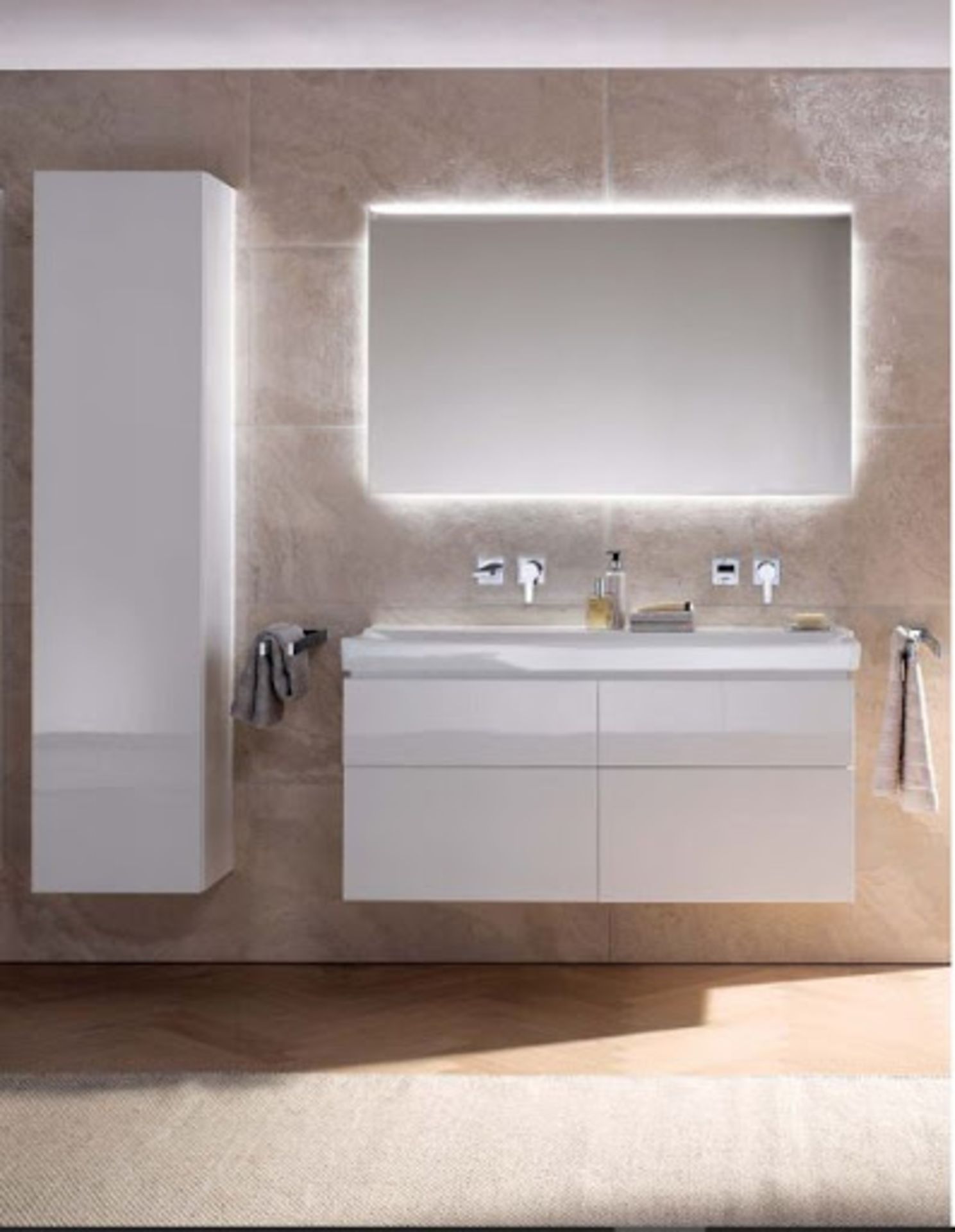 (VD6) 1174mm Keramag Xeno2 greige matt Vanity Unit. RRP £1,680.99.Comes complete with basin. ...