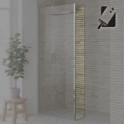 (MC111) 250mm - 8mm - Premium EasyClean Wetroom Return Panel. RRP £197.99.8mm EasyClean glass...