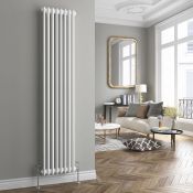 (RR86) 2000x490mm White Double Panel Vertical Colosseum Traditional Radiator. RRP £479.99.For ...((