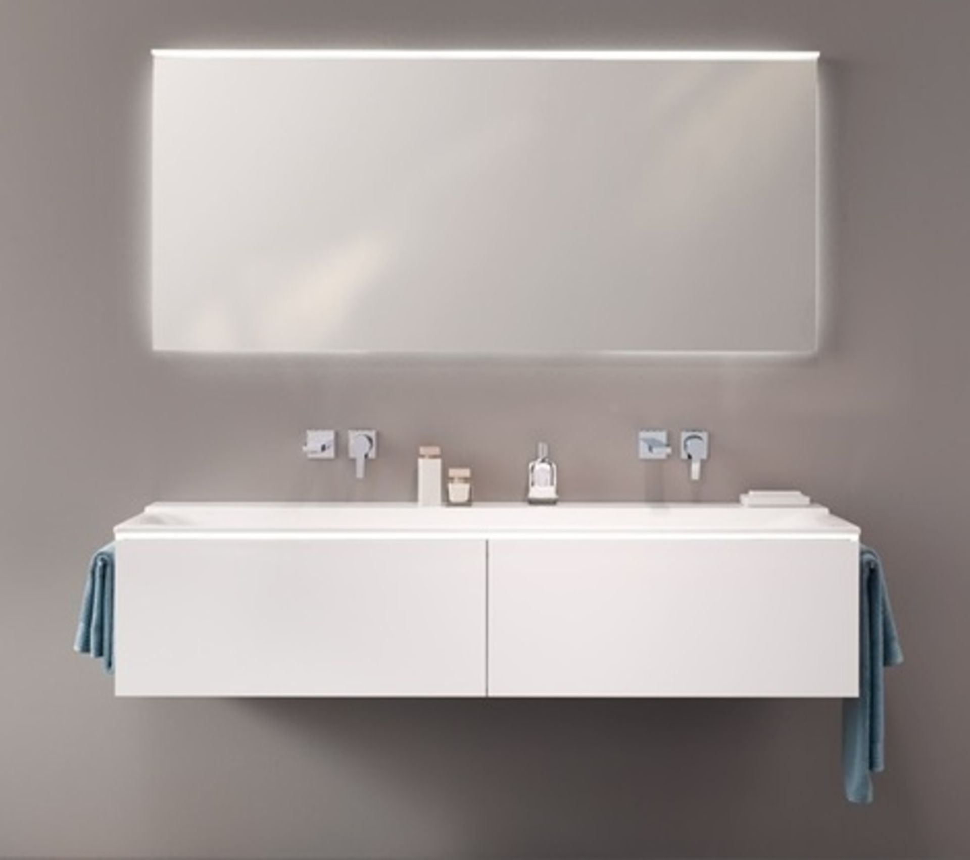 (HM4) Keramag 1395mm Xeno2 White Matt Vanity Unit With 2 Drawers. RRP £1,980.16. Comes complet...