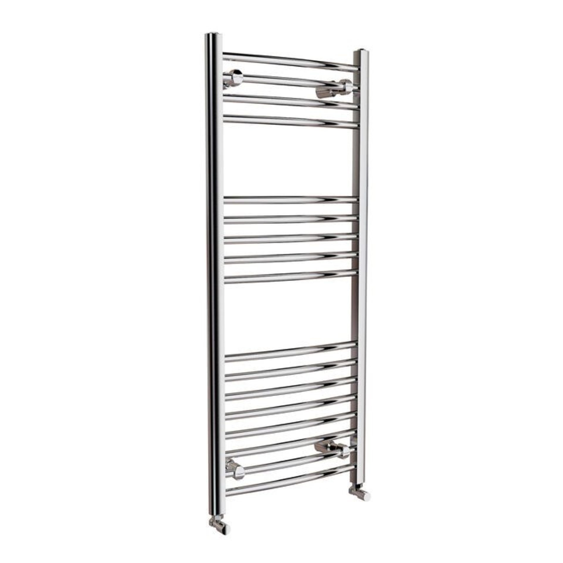 (HM140) 1100x450mm - 20mm Tubes - Chrome Curved Rail Ladder Towel Radiator. RRP £259.99.Made f... - Image 3 of 3