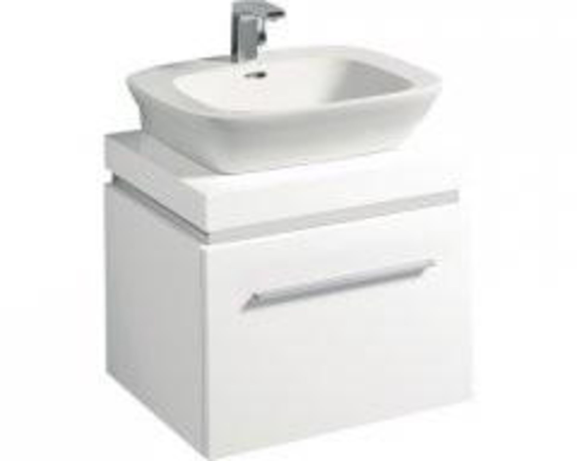 (RC14) Keramag 600mm Silk White Vanity Unit. RRP £985.99. Comes complete with basin. The Silk ...