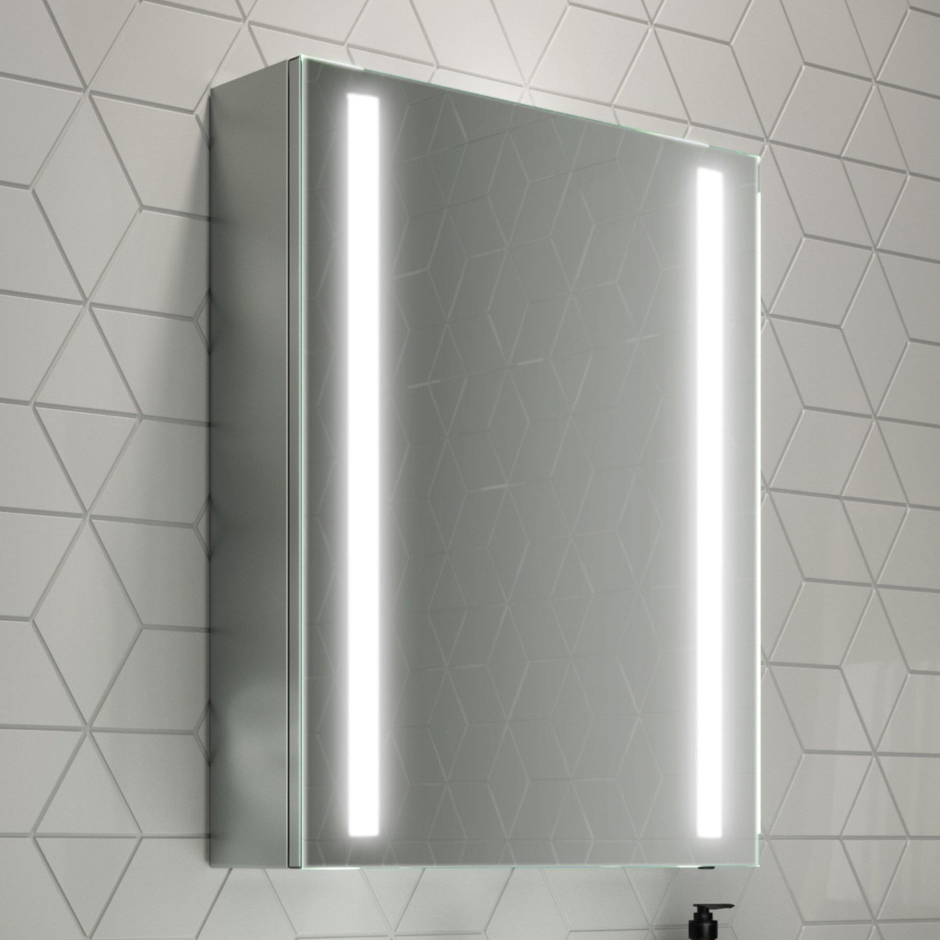 (OS24) 500x650mm Dawn Illuminated LED Mirror Cabinet. RRP £499.99. Energy efficient LED lighti...