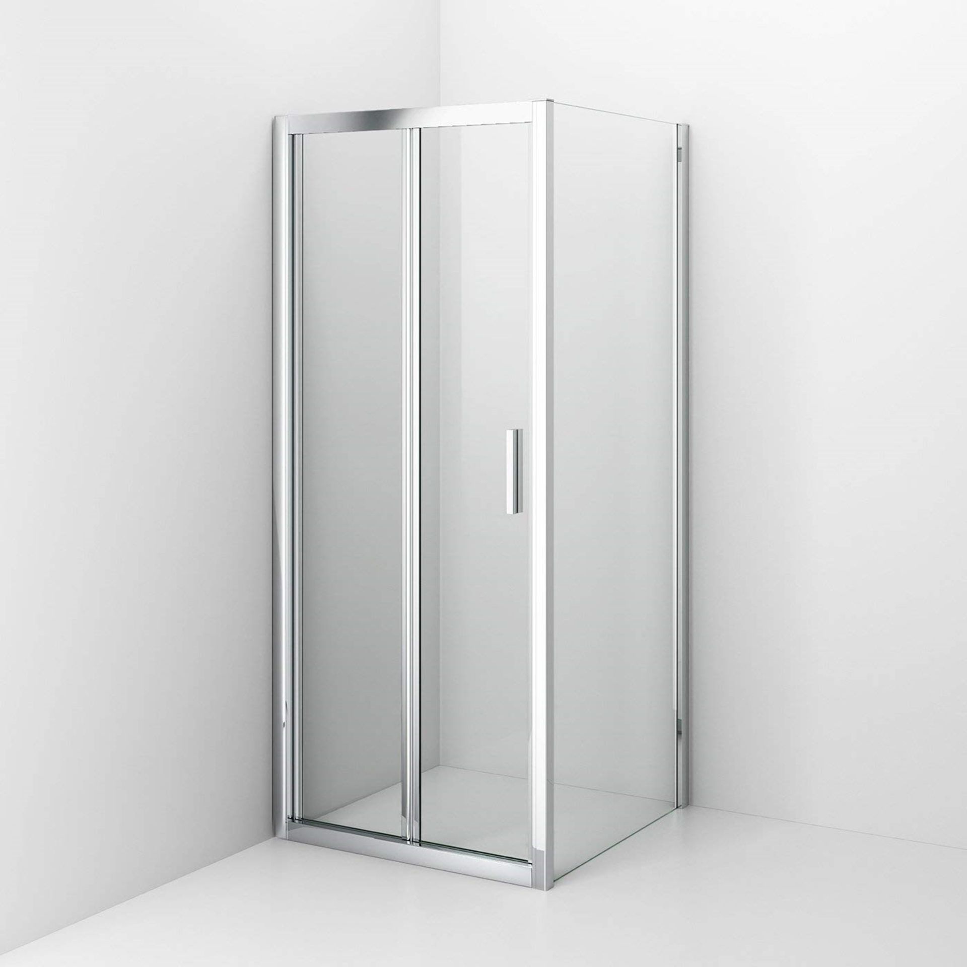 Twyfords 700x700 Pivot Hinged 8mm Glass Shower Enclosure Reversible Door + Side Panel.RRP £349... - Image 4 of 4