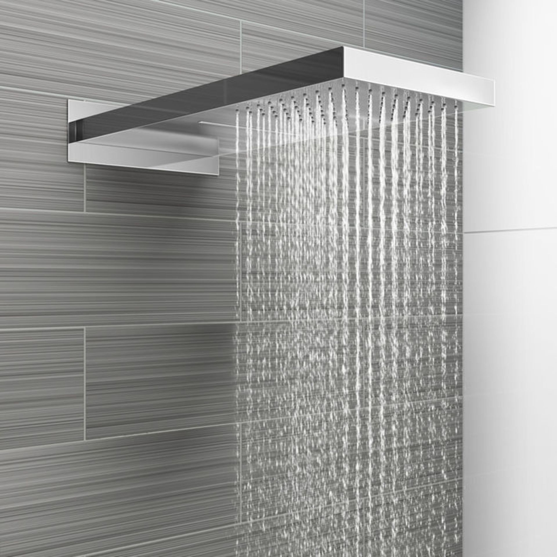 (RC61) Stainless Steel 230x500mm Waterfall Shower Head. RRP £374.99. Dual function waterfall a... - Bild 3 aus 4