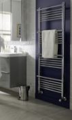 (VD95) 1500x500mm Solna Designer Towel Radiator Chrome. Bar-on-bar design that allows the towe...