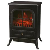 (VD162) 1850W Black electric stove. Freestanding electric stove with 2 heat settings and adjust...