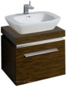 (VD42) Keramag 600mm Silk Walnut Vanity unit. RRP £818.99.Comes complete with basin. The Silk...