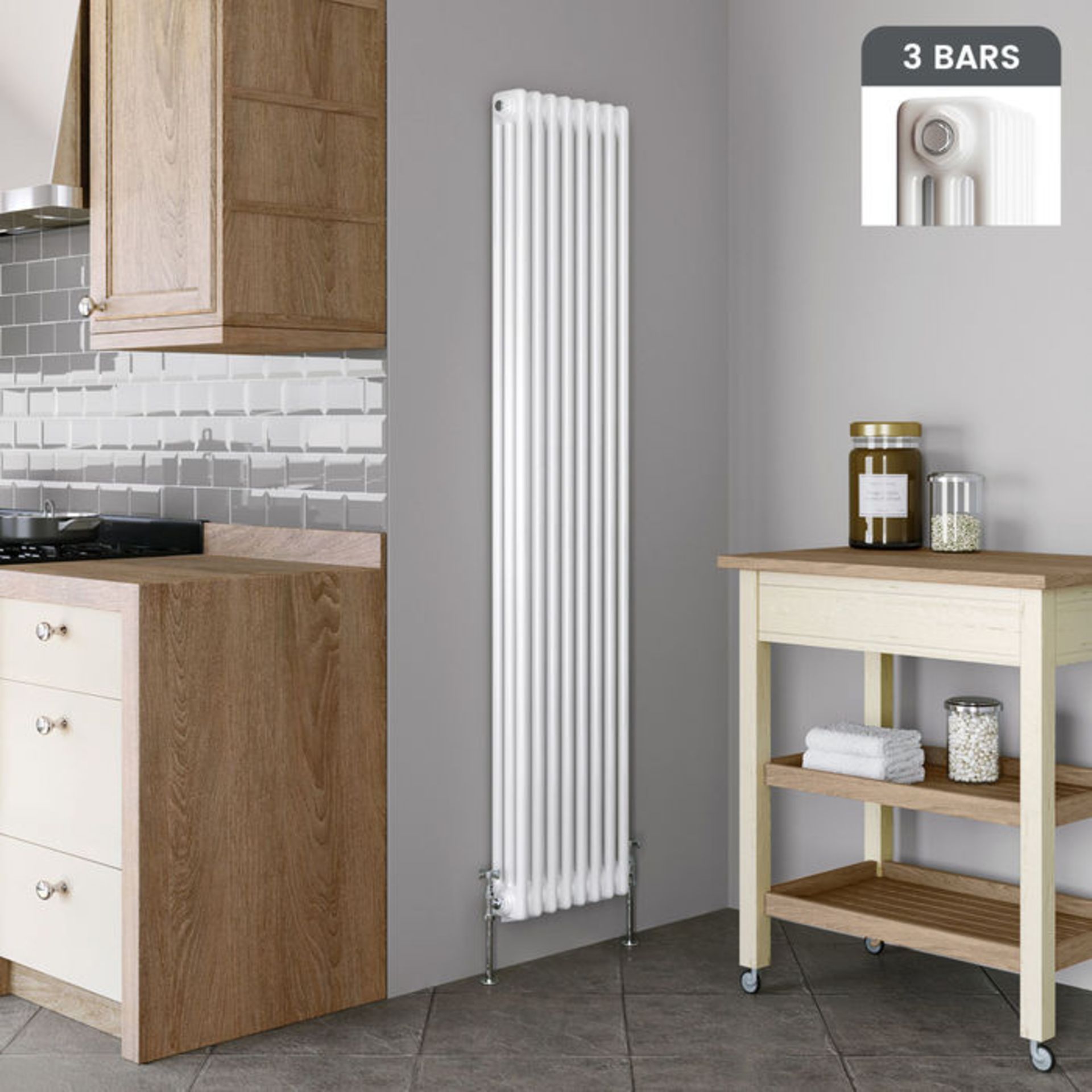 1800x380mm White Triple Panel Vertical Colosseum Radiator. RC509. RRP £451.99. Made from low c... - Image 3 of 3