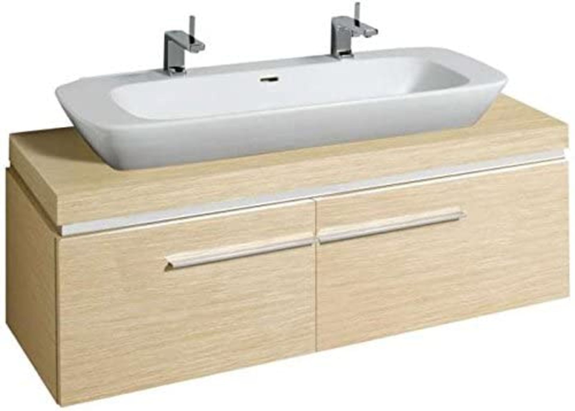 (QR3) Keramag Silk 1400mm Oak Natural Beige Vanity Unit. RRP £1,744.99. Comes complete with b... - Image 3 of 3